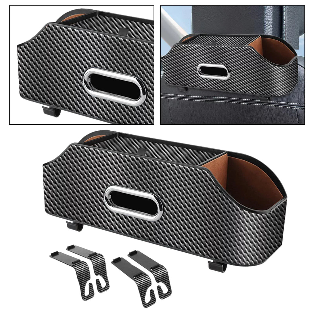 Car Seat Back Organizer Tissue Box Multifunctional Keep Tidy with Cup Holder
