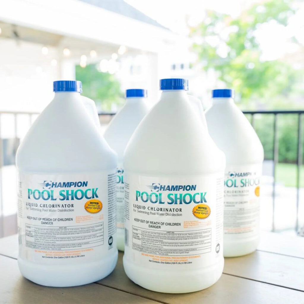 Champion Pool Shock Liquid Chlorinator for Pool Fluid Disinfection (4 Pack)