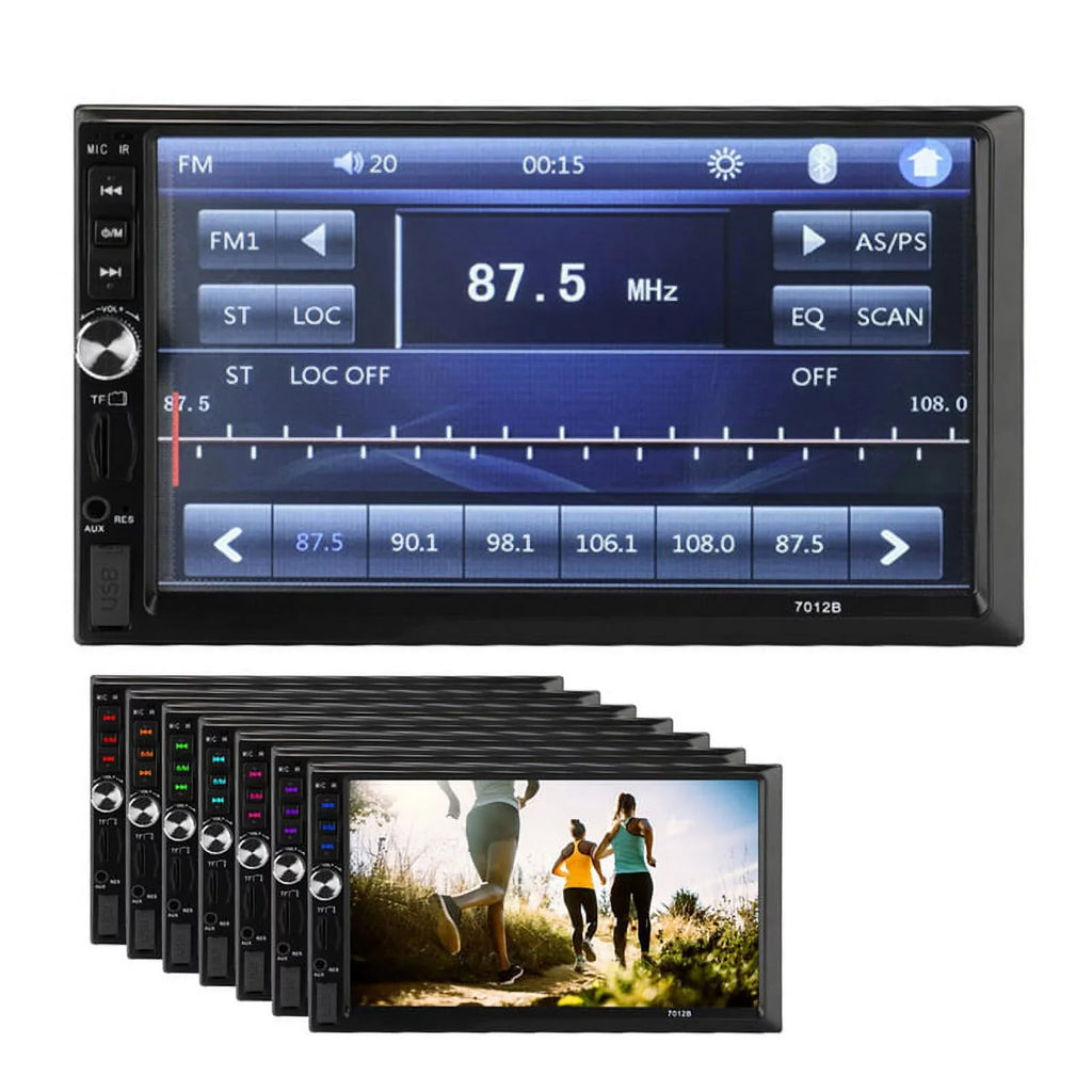 Polarlander Car Stereo Car Audio Double Din 7-inch HD Touch Monitor Car radio Player with Multimedia SD USB FM AUX MP5/4/3 mirror link function Bluetooth with 4LED backup camera