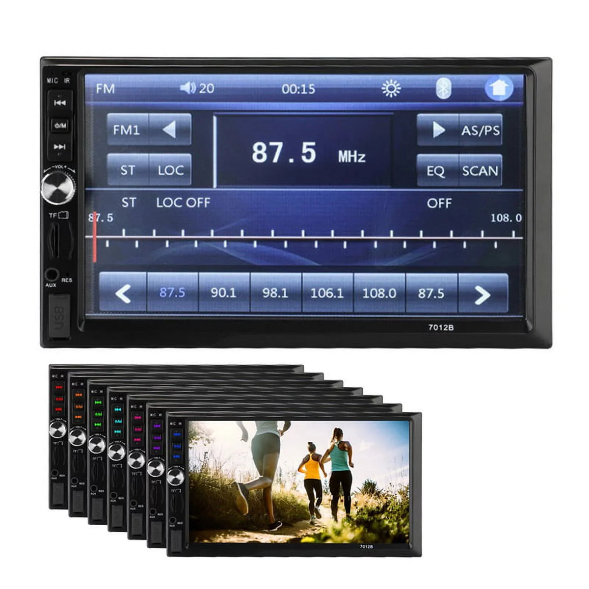 Polarlander Car Stereo Car Audio Double Din 7-inch HD Touch Monitor Car radio Player with Multimedia SD USB FM AUX MP5/4/3 mirror link function Bluetooth with 4LED backup camera