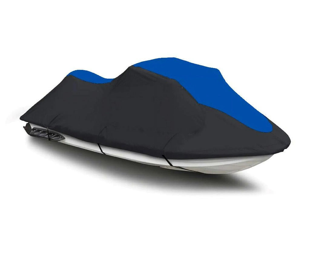 BLACK / BLUE HEAVY-DUTY, 600 DENIER Jet Ski Cover Jetski Waverunner PWC Cover Compatible for Yamaha VX Cruiser HO 2016 2017 2018 2019 2020 2021 2022