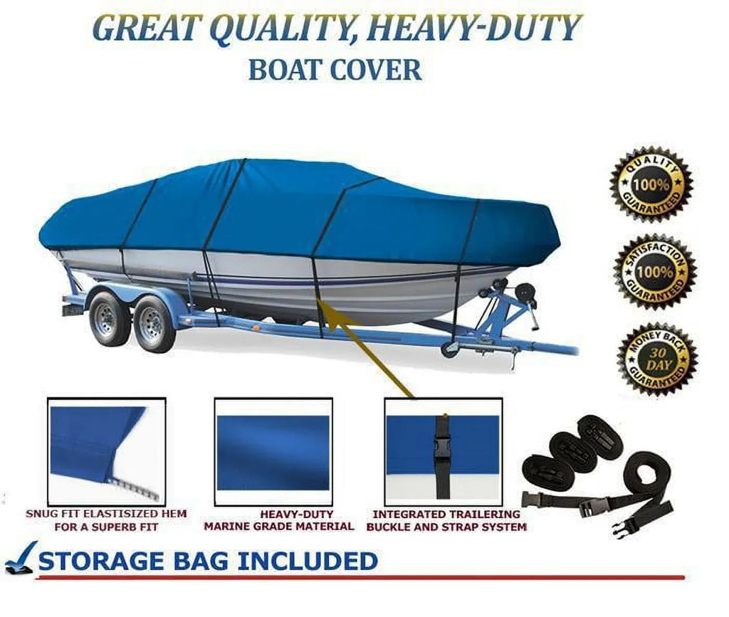 BLUE, GREAT QUALITY BOAT COVER Compatible for SPECTRUM PRO FISH/SEA HAWK 16 ALL YEARS