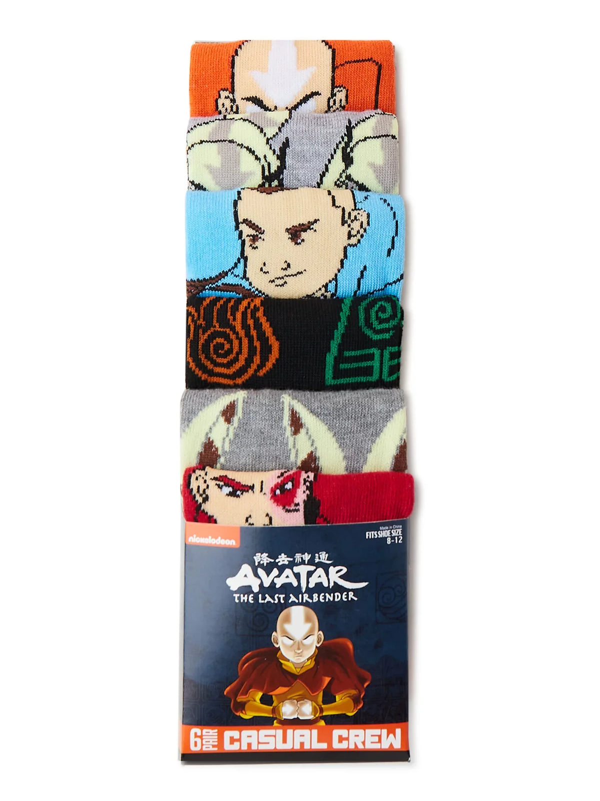 Avatar The Last Airbender Men’s Socks, 6-Pack
