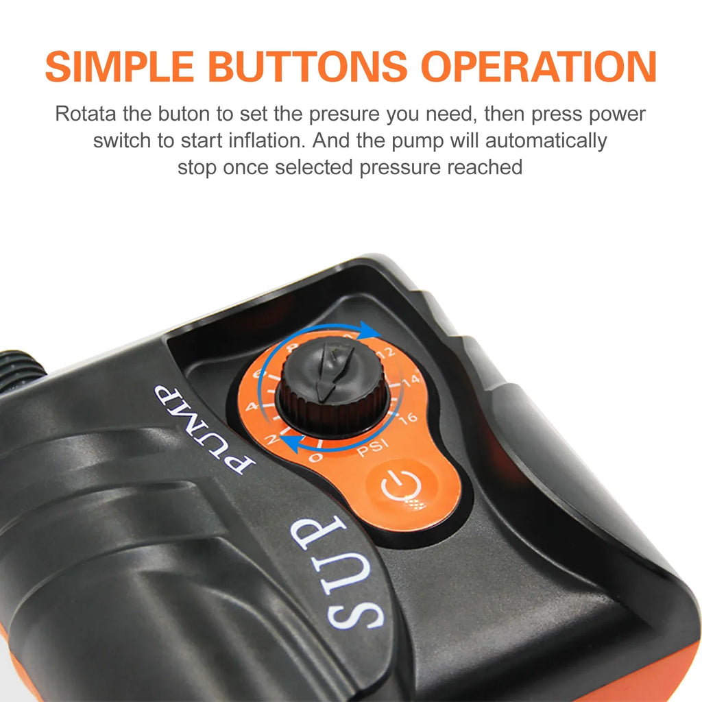 Reliable 16 PSI Electric Air Pump with 6 Nozzles for Inflatables and Boats at ammoon