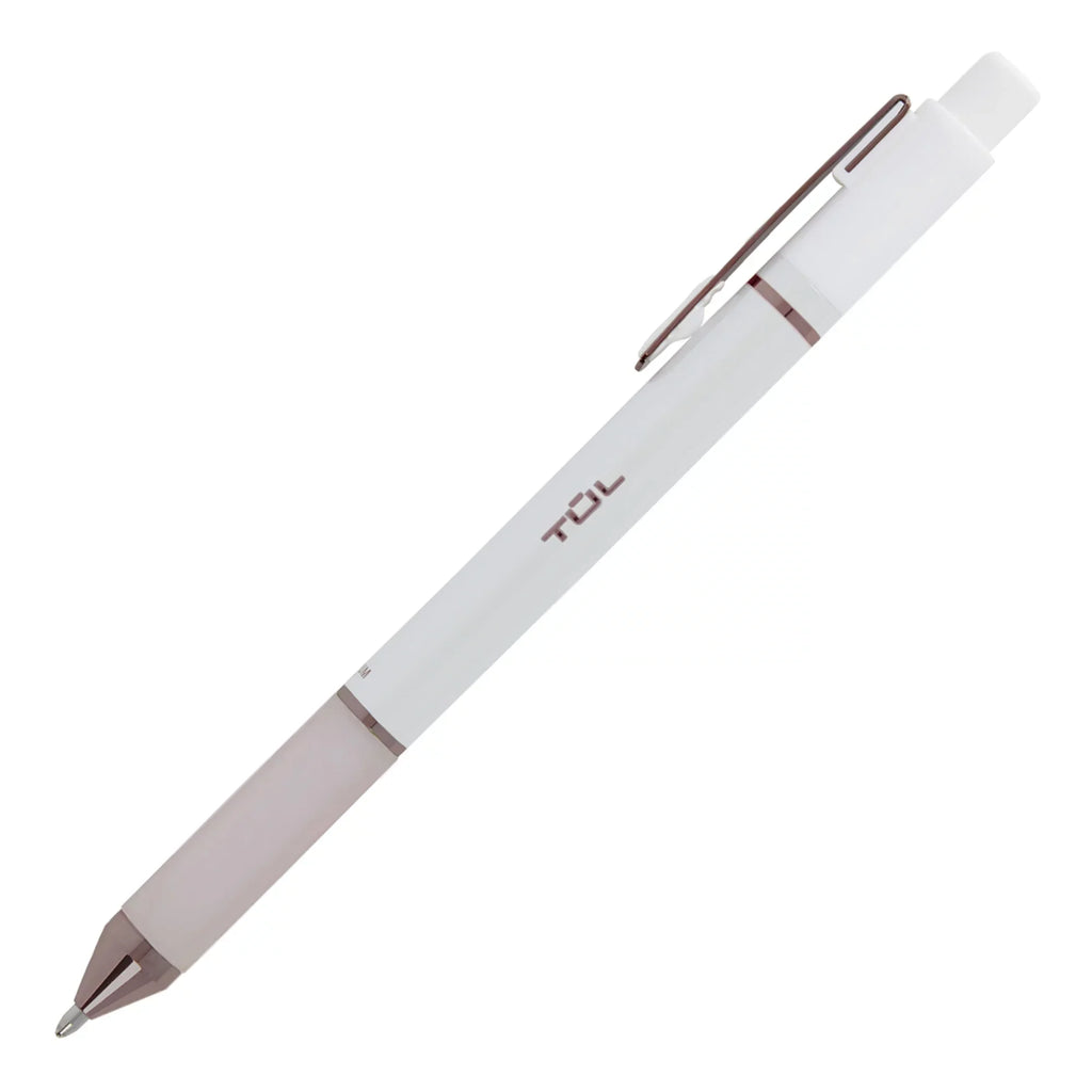 TUL® BP Series Retractable Ballpoint Pens, Medium Point, 1.0 mm, Pearl White Barrel, Black Ink, Pack Of 12 Pens