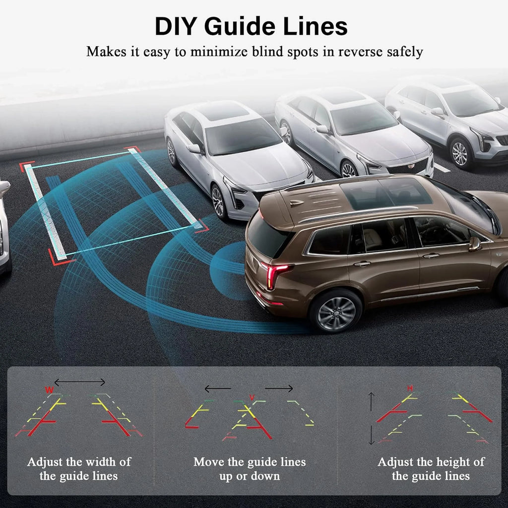 TOGUARD Digital Signal Wireless Back up Camera Kit, 5'' Monitor 1080P Liquid Rear Backup Camera with 8 LED IR Night Vision for Cars Trucks Van Large Vehicles