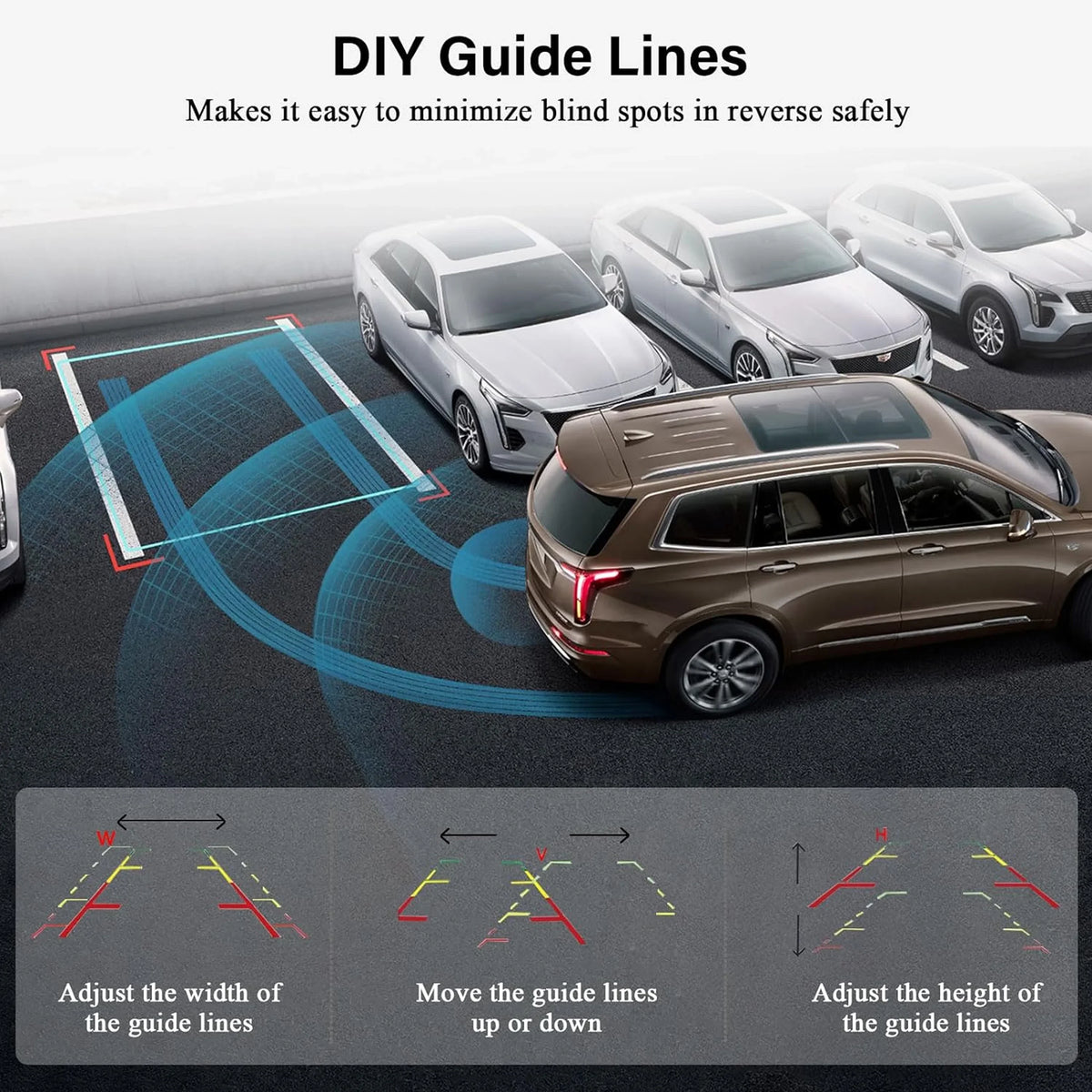 TOGUARD Digital Signal Wireless Back up Camera Kit, 5'' Monitor 1080P Liquid Rear Backup Camera with 8 LED IR Night Vision for Cars Trucks Van Large Vehicles