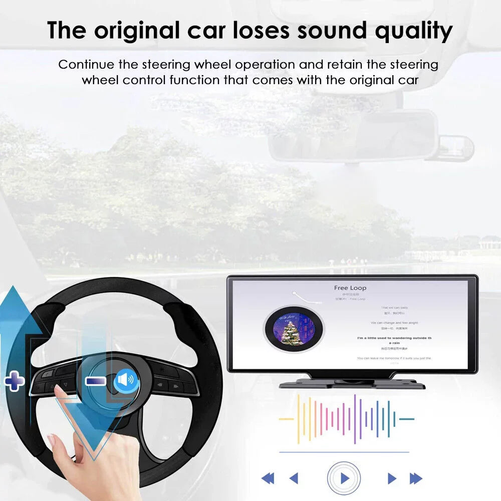 Jahy2Tech 2K Wireless 10.26'' Touch Monitor Dual Channel Wifi Car DVR Dash Camera Android Auto ".