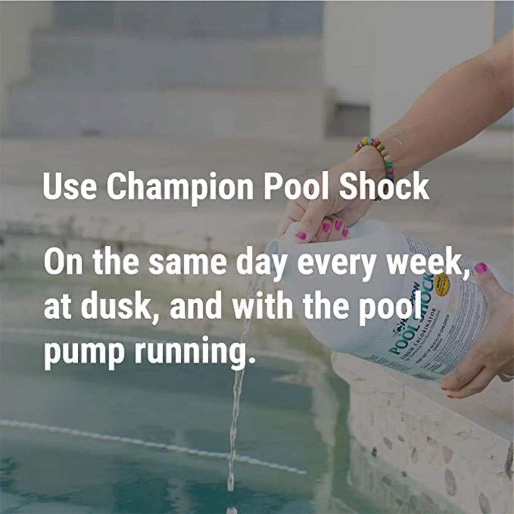 Champion Pool Shock Liquid Chlorinator for Pool Fluid Disinfection (4 Pack)